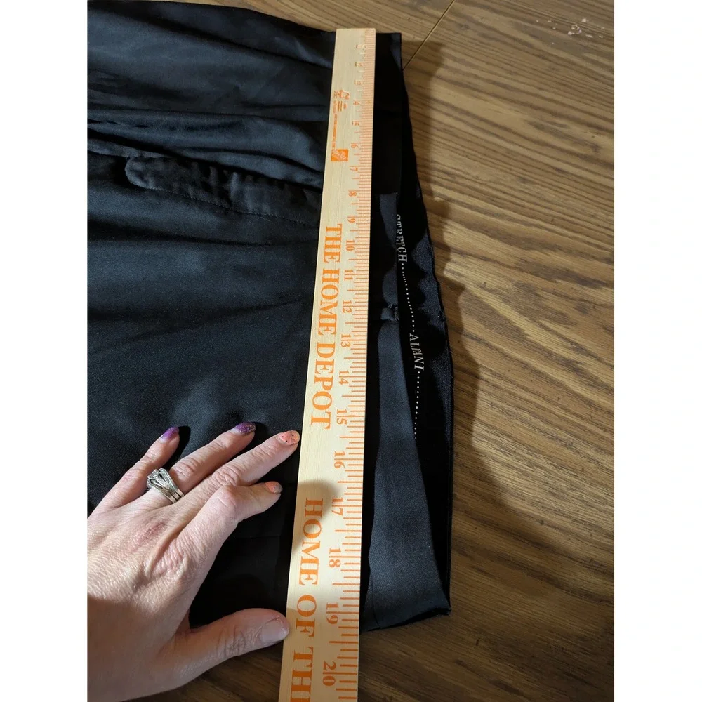 Alfani Mens Black Stretch Dress Pants Flat Front Trousers 38W 30L RN133307